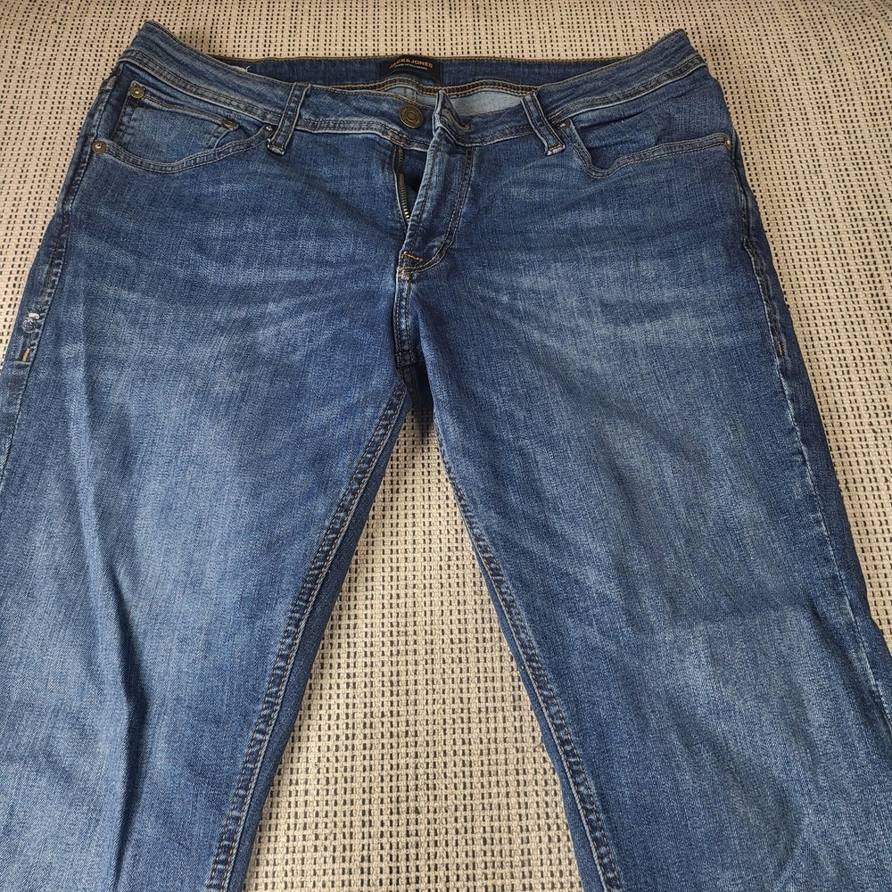 Jack & Jones Jeans Mens Skinny Liam Slim Medium Wash Blue Denim 34x31 Pants